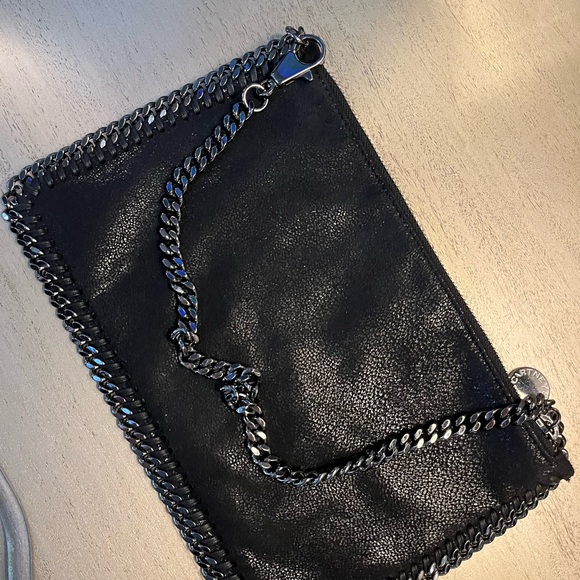 Stella McCartney Black Clutch with Silver Chain - Picture 6 of 10